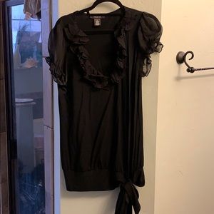 Black ruffle top